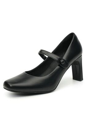 Benassal women’s black Mary Jane chunky heel pumps size 7.5